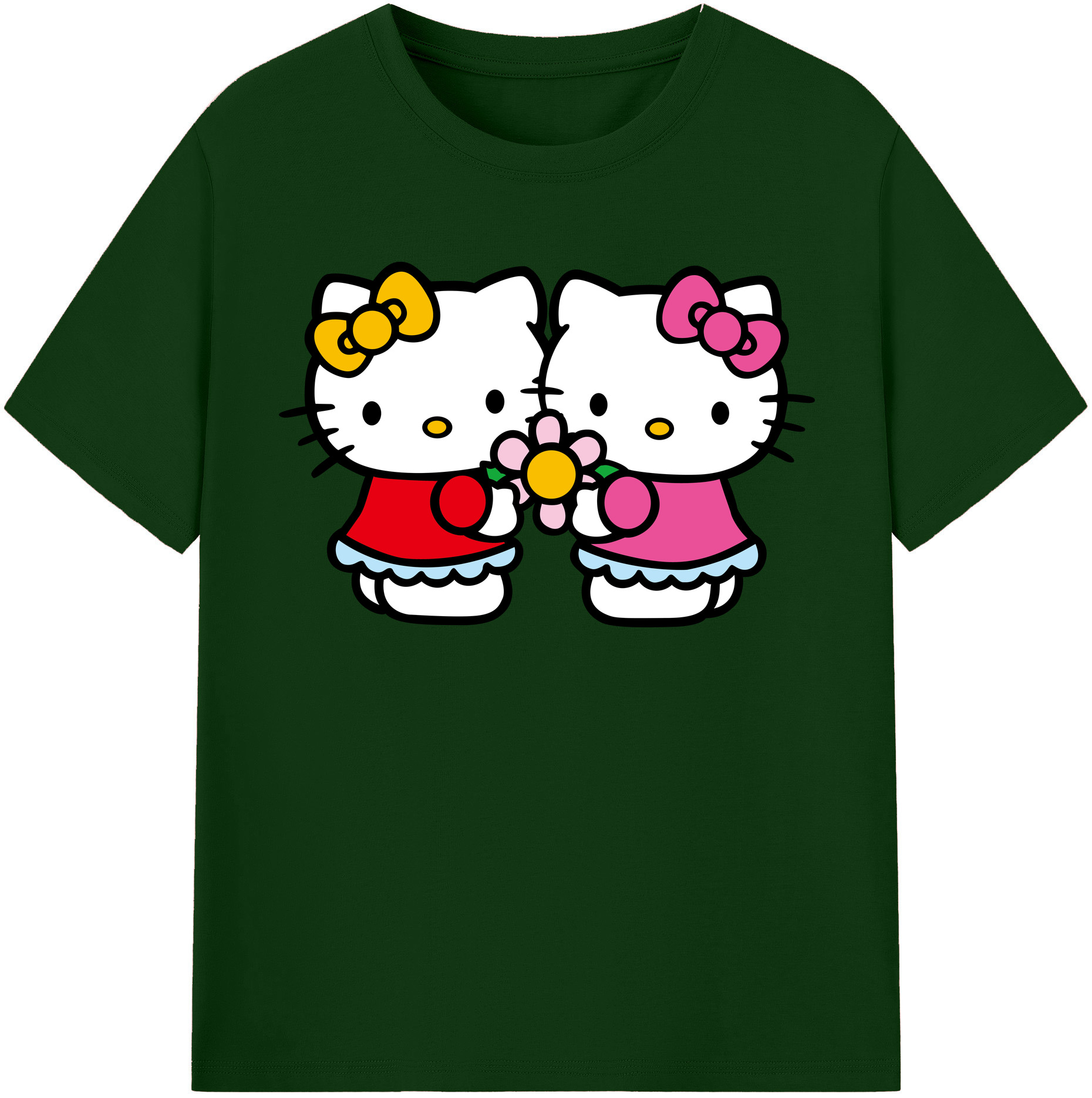 （画像用） Hello Kitty ハローキティ 綿100％半袖Tシャツ（フロントプリント）